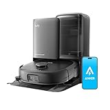 Anker Eufy (ユーフィ) Robot Vacuum Omni E25 (ロボット掃除機)【ローラーモップ/全自動クリーニングステーション/自動ゴミ収集/モップ洗浄・乾燥 / 20000Pa 吸引力/モップリフト/洗剤投入/水拭き/マッピング/AIカメラ 障害物回避/毛がらみ除去/伸縮サイドブラシ/アプリ操作】ブラック