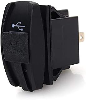 Motorcycle USB Charger,Car DC 12V-24V Blue LED Dual USB Charger Carling ARB Rocker Switches 5V 3.1A