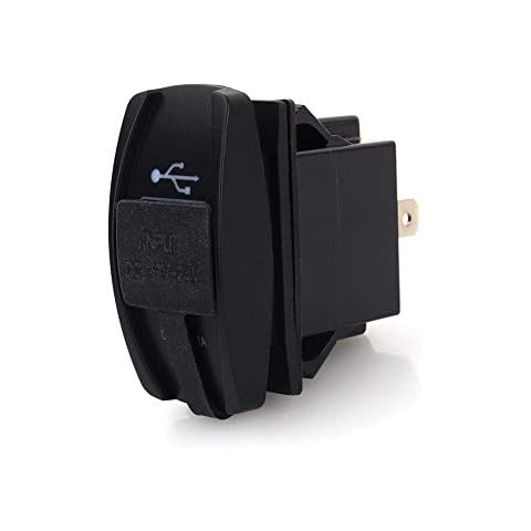 Motorcycle USB Charger,Car DC 12V-24V Blue LED Dual USB Charger Carling ARB Rocker Switches 5V 3.1A Cover