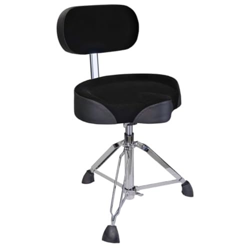 GIOCO Drum Throne with Backrest, 4' Padded Drum Stool, Hydraulic Drum Seat Height Adjustable, Heavy...