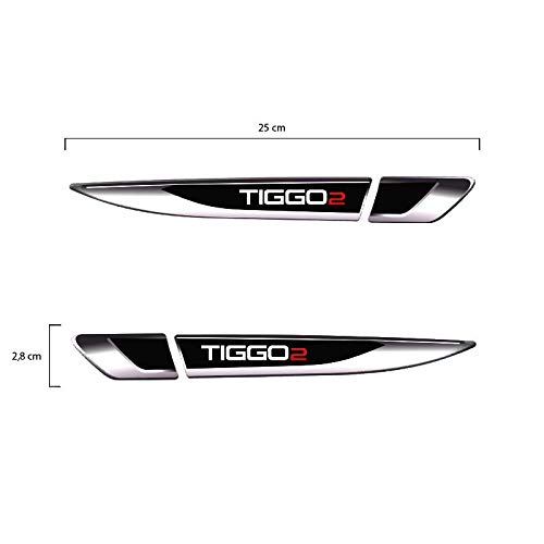 Par De Aplique Lateral Chery Tiggo 2 2019 Emblema Resinado