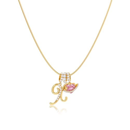 Robaice 14K�S�[���h���b�L�C�j�V�����l�b�N���X�A�s���N�v���l�b�g�n�[�g���^�[�y���_���g�A���E���h�w�����{�[���`�F�[���t���A�ϐF���Ȃ��W���G���[�M�t�g, 16'' + 2'' extender, ����, ��΂Ȃ�