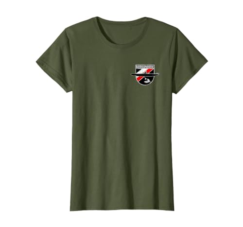 German WW2 Kriegsmarine Emblem in The Pocket U-Boat Patch T-Shirt, Women, Olive Green, Small