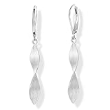 VYIBPDY 1 par de pendientes largos para mujer con colgante en espiral de plata