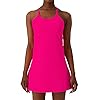 MCEDAR Exercise Tennis Dress for Women Athletic Golf Dress Built-in Bra with Shorts Pockets Workout Active Sportswear Pink/0