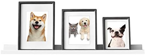 WELLAND White Photo Ledge Floating Picture Ledge, Display Wall Shelf, 36-inch, White