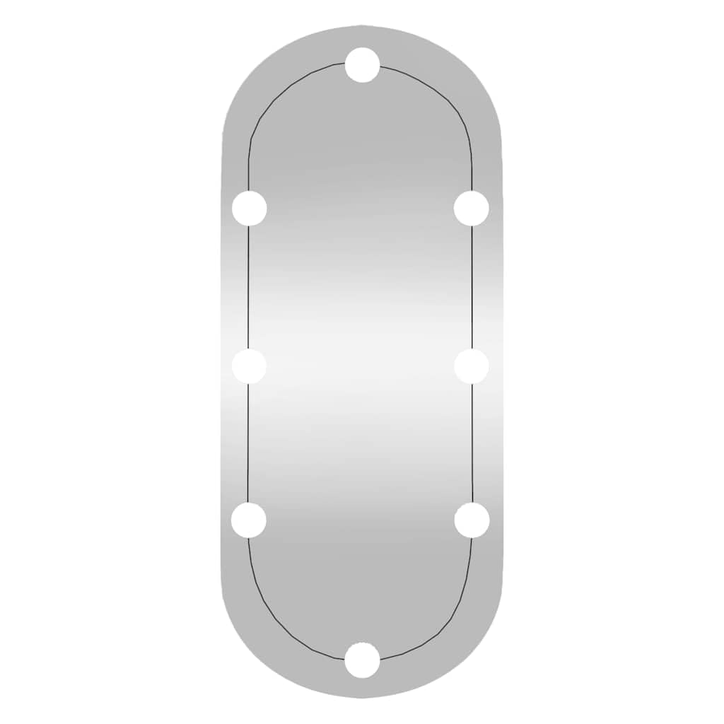 Wandspiegel mit LED Beleuchtung Glas oval 30 x 70 cm 4 mm mit USB für Flur Bad Schlafzimmer Spiegellicht für Make up Rasur