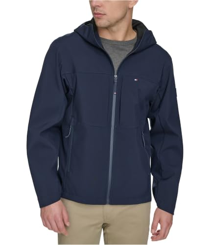 Image of Tommy Hilfiger Mens Soft Shell Hooded Raincoat