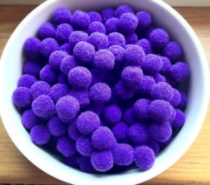 MOREL Dark Purple POM POM Balls, 20 MM, Used in Jewellery & TORAN Making, Macrame Art & Craft, Decorations, Bag, Dresses, School Projects, Christmas, DIY, ETC (Pack of 50)