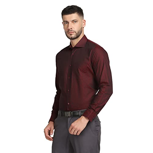Image of blackberrys Jacquard Cotton Slim Fit Mens Work Wear Shirt