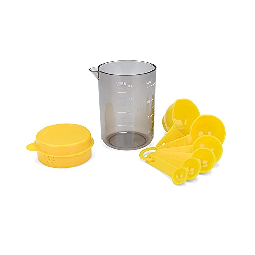 Copo Medidor + Colher Medidora Descomplica Amarelo, Brinox