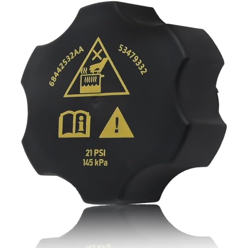 68442532AA Coolant Bottle Reservoir Cap for Jeep Chrysl Dodge Ram 2014-2021 Cherokee Ram 1500 2017-2021 Pacifica Compass 2016-2021 Durango Grand Cherokee Radiator Coolant Reservoir Recovery Cap