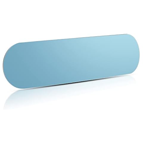 JOYTUTUS Rear View Mirror, 11.81 Inch Frameless Panoramic Anti-Glare Rearview Mirror, Interior Clip-on Wide Angle Convex Universal Rear View Mirror to Reduce Blind Spot for Car SUV Trucks -Blue Cover