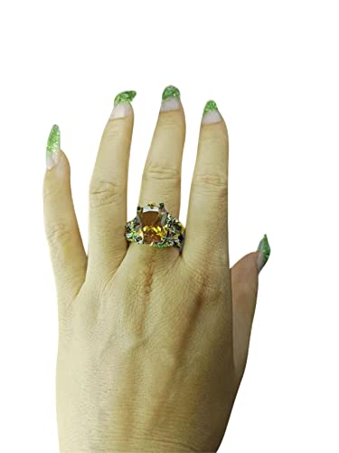 Tingle Alexandrite Rings Fine Jewelry For Women Diaspore Color Change Gem Engagement Ring Sterling Silver Ring (Magic Forest, 8) #TOP4