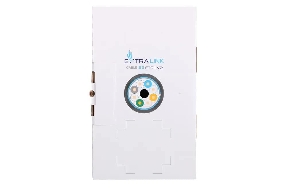 EXTRALINK Câble réseau extérieur CAT5E Câble FTP (F/UTP) Câble Ethernet Blindé 305M 24AWG, Câble réseau extérieur Paire torsadée, Câble Rj45 Cuivre, Couverture extérieure PE, Fast/Gigabit Ethernet
