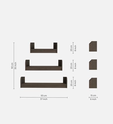 Image of REMI Multipurpose Modular Wall Racks /Shelves /Organiser /Decor Particle Board Wall Shelf (Number of Shelves - 3, Brown)