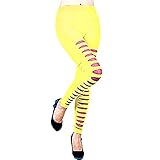 Lunghezza del pantalone 94 cm Leggings - Elasticizzato - Lunghi - Pantaloni- Estate - Colorato - Donna - Strappi - Tagli - Strappato - Moda - Ragazza - Idea Regalo - Giallo