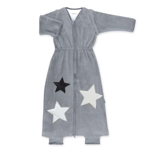 BEMINI - Gigoteuse Magic bag avec Manches - Collection Stary motif étoiles Gris foncé - 18/36 Mois - 90 à 110 cm la longueur est réglable - en Softy - Saison hiver