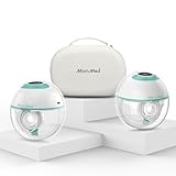 MOMMED Milchpumpe, 27mm Milchpumpe Elektrisch mit 4 Modi & 12 Saugstärken, Eingebautem Nachtlicht & Leckschutz-Design, Inklusive 17/19/21/24mm Flansch-Einsätze