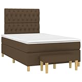 Brokky Boxspringbett mit Matratze Dunkelbraun 120x190 cm Bett Boxspringbett Bett Mit Matratze Polsterbett Schlafzimmer MöBel Stoff / 3270428