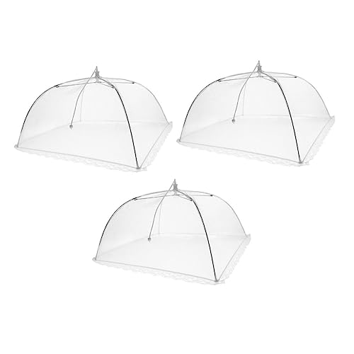 BIUDECO 3 Piezas de Malla Plegable para Alimentos Protectora contra Insectos con de Encaje de Reutilizable para Cocina Picnic y Barbacoa