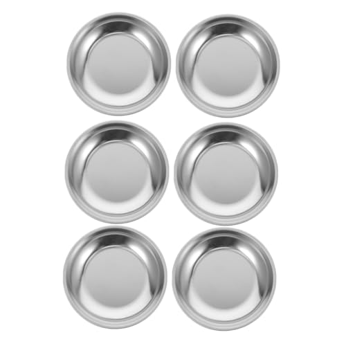 Alipis 6Pcs Stainless Steel Tea Bag Holder Dish Round Teabag Coaster Tray for Seasoning Saucer for Kitchen Use for Tea Ceremonies and Gatherings