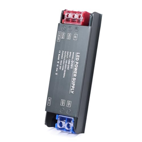 BRIMETI 24V LED Driver 12W LED Transformer AC 240V to DC 24 Volt 0.5A Ultra Slim Power Supply Constant Low Voltage Switching, Adapter for Strip Light Cabinet Lights