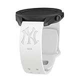 Game Time New York Yankees Engraved Silicone Watch Band Compatible with Samsung and more (20mm White)