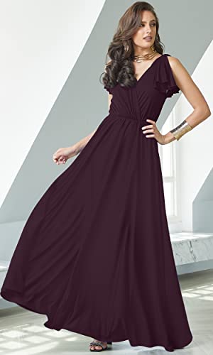 Image of KOH KOH Womens Long Sleeveless Bridesmaid Wedding Guest Prom Maxi Dress