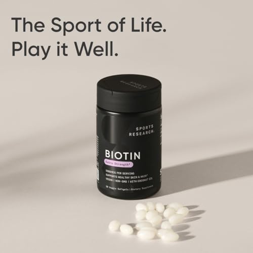 Sports Research FG113A Vegan Biotin 5000Mcg With Organic Coconut Oil | Extra Strength Biotin Vitamin B7 Supplement For Hair & Skin Support | Non-Gmo Verified, Soy Free thumb #7