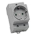 Steckdose [GS16] Schuko Einbausteckdose für Hutschiene 16A 230V 2P+PE für Verteilereinbau Schaltschrank Zählerschrank Schutzkontaktsteckdose für 35mm DIN Trägerschienenmontage (Grau)