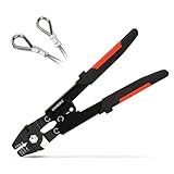 Sanuke Wire Rope Crimping Tool for Aluminum Crimping Loop Sleeves up to 2.2mm, Swager Tool for 3/64 1/16 5/64 inch Stainless Steel Cable Crimper