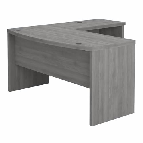Bush Business Furniture Echo L Shaped Bow Front Office Desk in Modern Gray, Modern Computer Table for Home or Professional Workspace