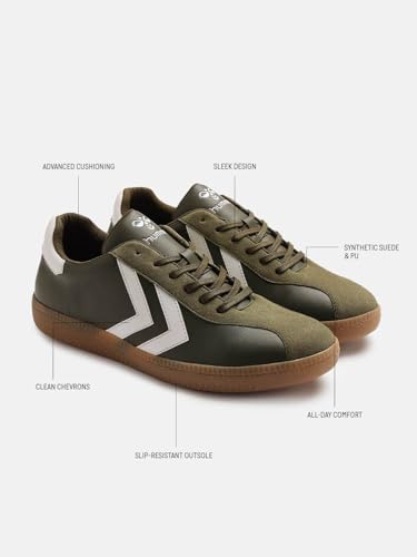 Image of hummel Classic Triumph Casual Suede Sneaker for Men Lightweight with Synthetic Suede Enhanced Comfort Cushioned Insole and Slip-Resistance Work and Play Business Casual Shoes