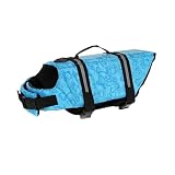 Sommer Hund Schwimmweste Reflektierende Einstellbare Haustier Bademode Sicherheit Weste Surfen Segelboot Verbesserte Auftrieb(Blue,M)