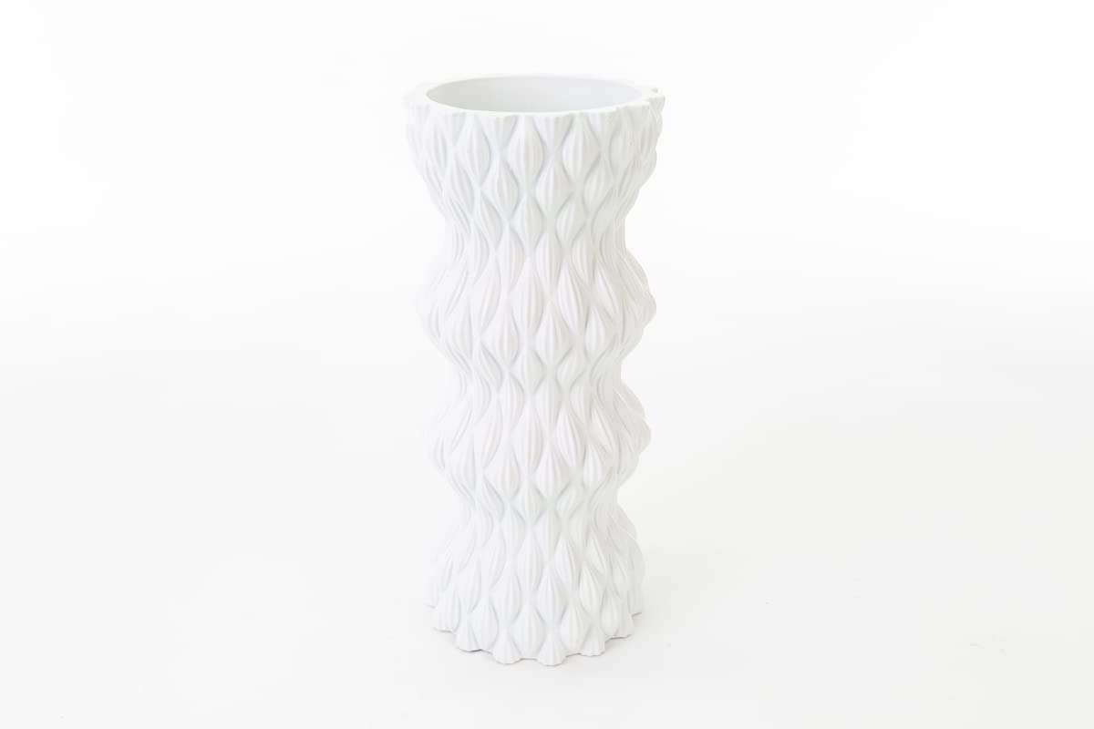 Vase en résine blanc LE STELLE 12 x 27 cm idéal pour une table de salon cosy