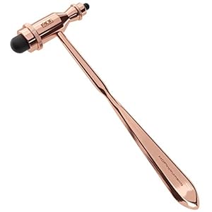 MDF Instruments, Rose Gold Tromner Neurological Reflex Hammer with Pointed Tip Handle for Cutaneous and Superficial Responses – Free-Parts-for-Life (MDF555) (Rose Gold/Black)