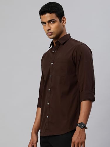 Image of Majestic Man Comfort Slim Fit Solid Pure Cotton Self Design Casual Shirt