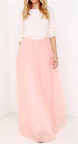 Women Floor Length A-line Tulle Skirt Bridal Bridesmaids Wedding Party Long High Waisted Tutu2