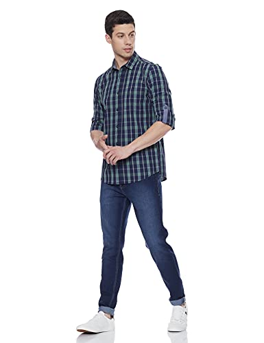 Image of Amazon Brand - Symbol Men's Cotton Checkered Regular Fit Casual Shirt