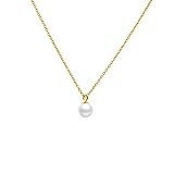 HOCHWERTIGES 925 STERLING SILBER: Diese Halskette besteht aus 925 18 Karat vergoldetem hypoallergenem Sterling Silber, wobei die Nummer als Echtheitsnachweis eingraviert ist. Mit einer dicken, 18 Karat vergoldeten Schicht von 3 Mikrometern und einer galvanischen Beschichtung, um sicherzustellen, dass sie lange hält. Dies nennt man Vermeil Gold. Die Kette hat zwei Ankerpunkte, so dass sie entweder 45 cm und 40 cm lang sein kann.