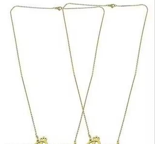 Image of Valentine Prince Letter Locket Necklace for Men & Women | Gold Plated Stainless Steel Pendant Chain Jewellery