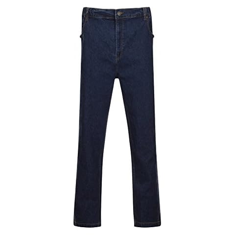 Aimwell Kingsize 5 Pocket Stretch Jeans with Elasticated Waist - Waist 42-58 inches - 4 Leg Lengths - Dark Stonewash - Size 58/27 Cover