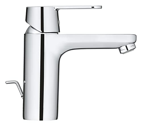 GROHE Get, Waschtischarmatur, wassersparend (Wasserhahn für das Bad, Badarmatur mit Zugstangen-Ablauf, 16cm hoch, langlebige Oberfläche, einfache Installation am Waschbecken), chrom, 23454000