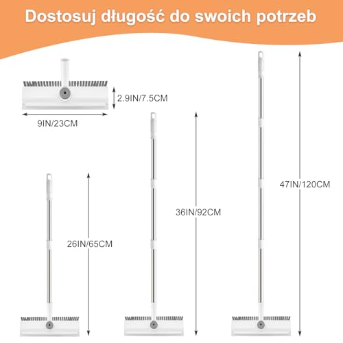 Mitclear 3 w 1 Szczotka do Szorowania Podłóg z Długim Uchwytem(120cm)