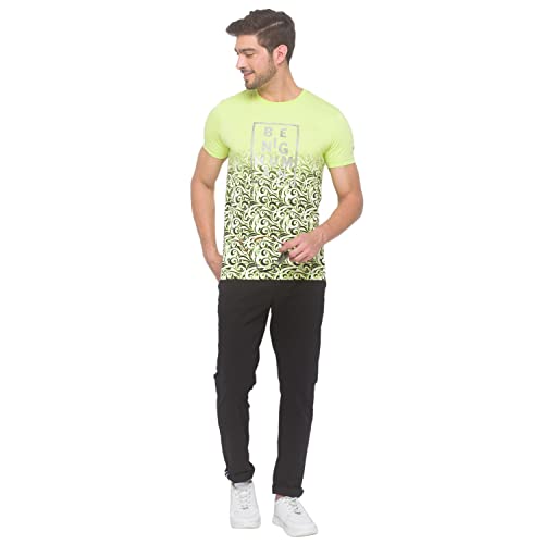 Image of Being Human Blue Slim Fit Round Neck Men's T-Shirt Clothing