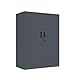 VCGGAIP Metallschrank absperrbar mit 2 verstellbaren Regalen (90x80x40cm) - Stahlschrank für Büro, Garage & Haushalt | 50kg Tragkraft pro Regal | Inkl. Sicherheitsschloss & Zubehör