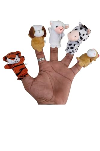 Image of Toodles Learning Animals Finger Puppet Toys - 5 Pieces Soft Toy Assortment Multicolor for Kids, Cute Perfect for Imaginative Play and Early Learning