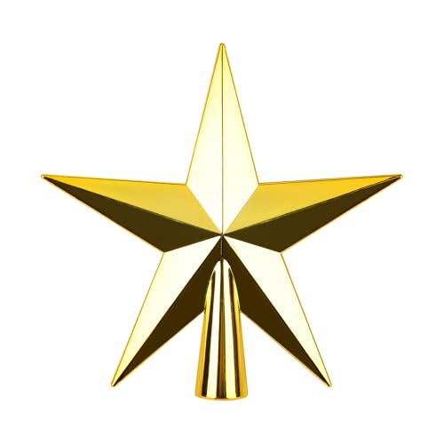 KEYIDO Goldener kleiner Weihnachtsbaumspitze, leichter Mini-Stern für...