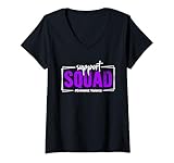 Photo Gallery donna support squad, nastro viola per sensibilizzazione alla violenza domestica maglietta con collo a v Photo Gallery donna support squad, nastro viola per sensibilizzazione alla violenza domestica maglietta con collo a v